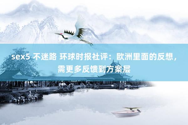 sex5 不迷路 环球时报社评：欧洲里面的反想，需更多反馈到方案层