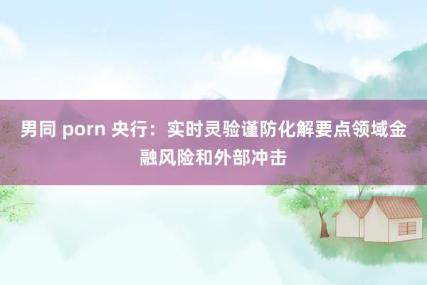 男同 porn 央行：实时灵验谨防化解要点领域金融风险和外部冲击