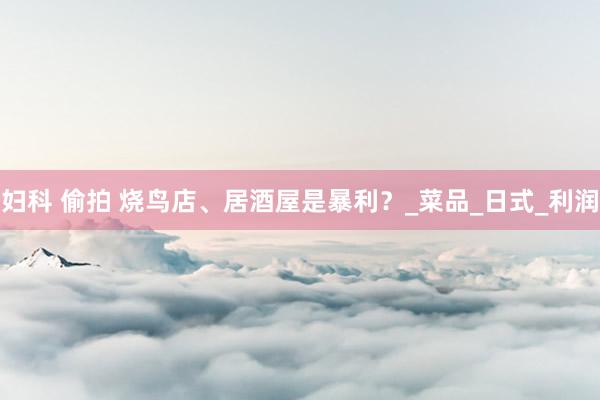 妇科 偷拍 烧鸟店、居酒屋是暴利？_菜品_日式_利润