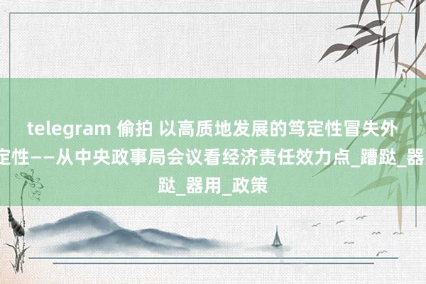 telegram 偷拍 以高质地发展的笃定性冒失外部不笃定性——从中央政事局会议看经济责任效力点_蹧跶_器用_政策
